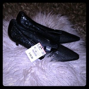 ZARA black sequin heels